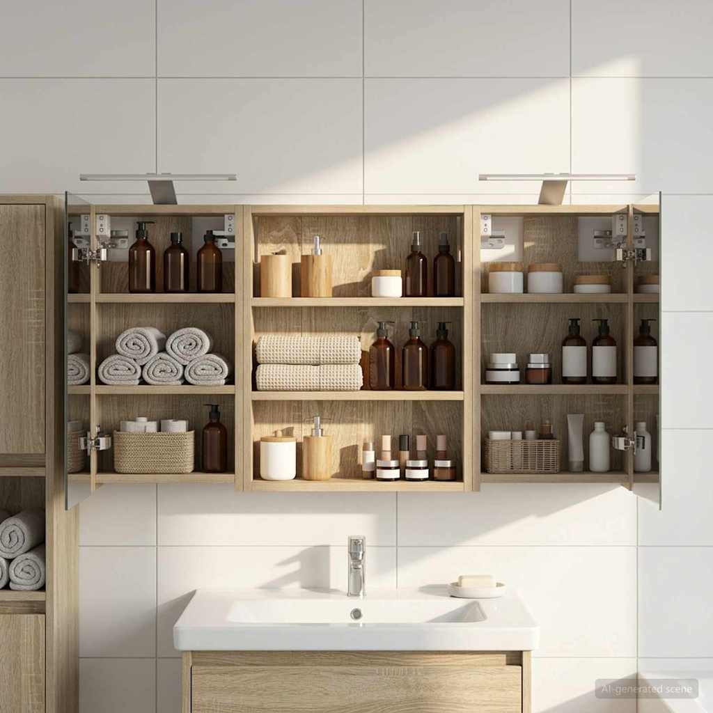 Bathroom Cabinet Set 3 pcs 100 x 10.5 x 50 cm Engineered wood
