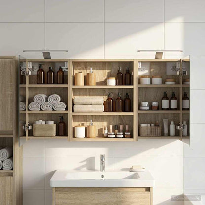 Bathroom Cabinet Set 3 pcs 100 x 10.5 x 50 cm Engineered wood