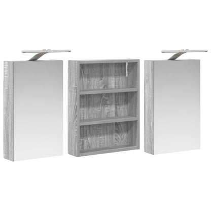 Bathroom Cabinet Set 3 pcs 100 x 10.5 x 50 cm Engineered wood