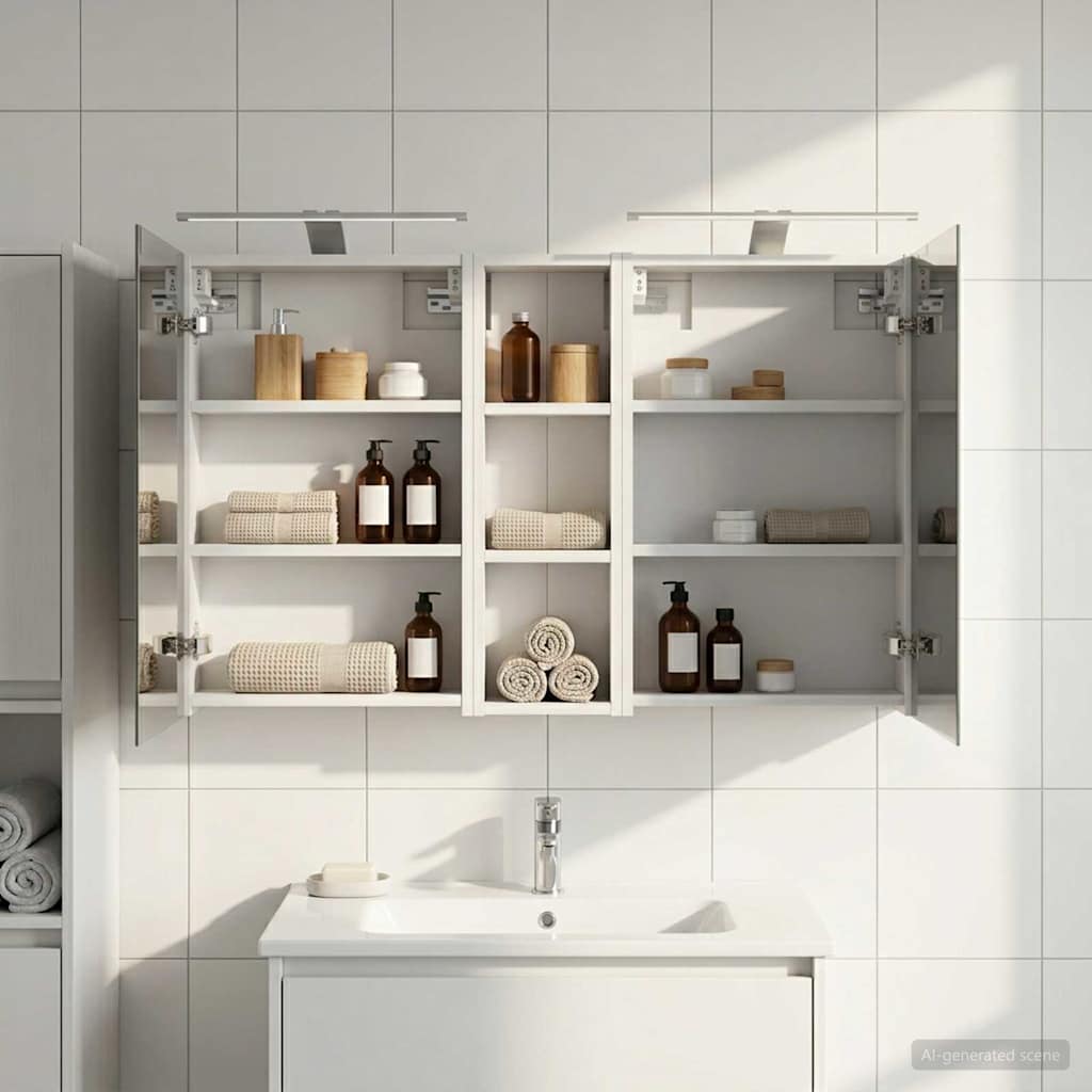 Bathroom Cabinet Set 3 pcs 100 x 10.5 x 60.5 cm Engineered wood