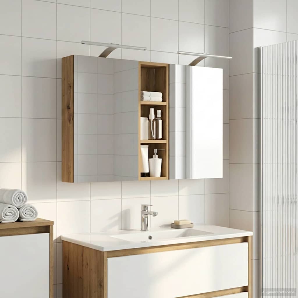 Bathroom Cabinet Set 3 pcs 100 x 10.5 x 60.5 cm Engineered wood