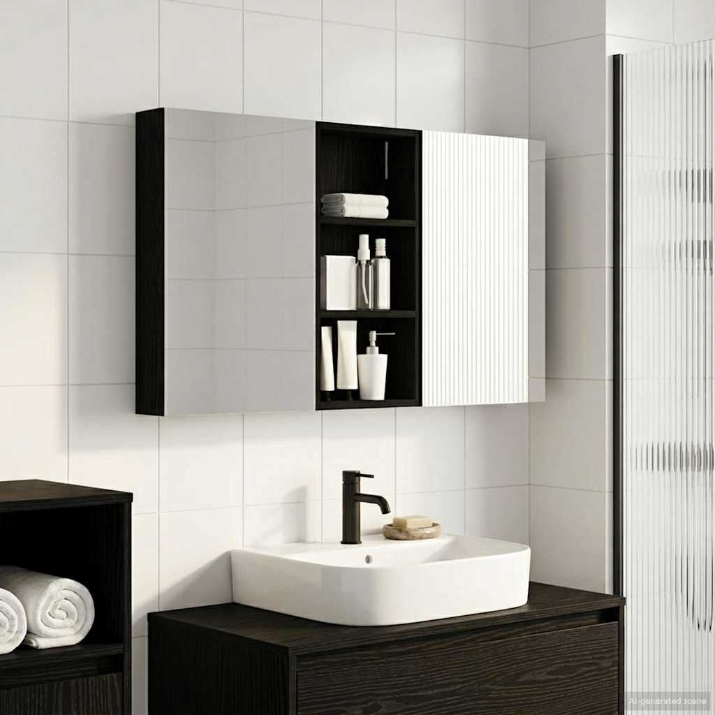 Bathroom Cabinet Set 3 pcs 110 x 10.5 x 60.5 cm Engineered wood