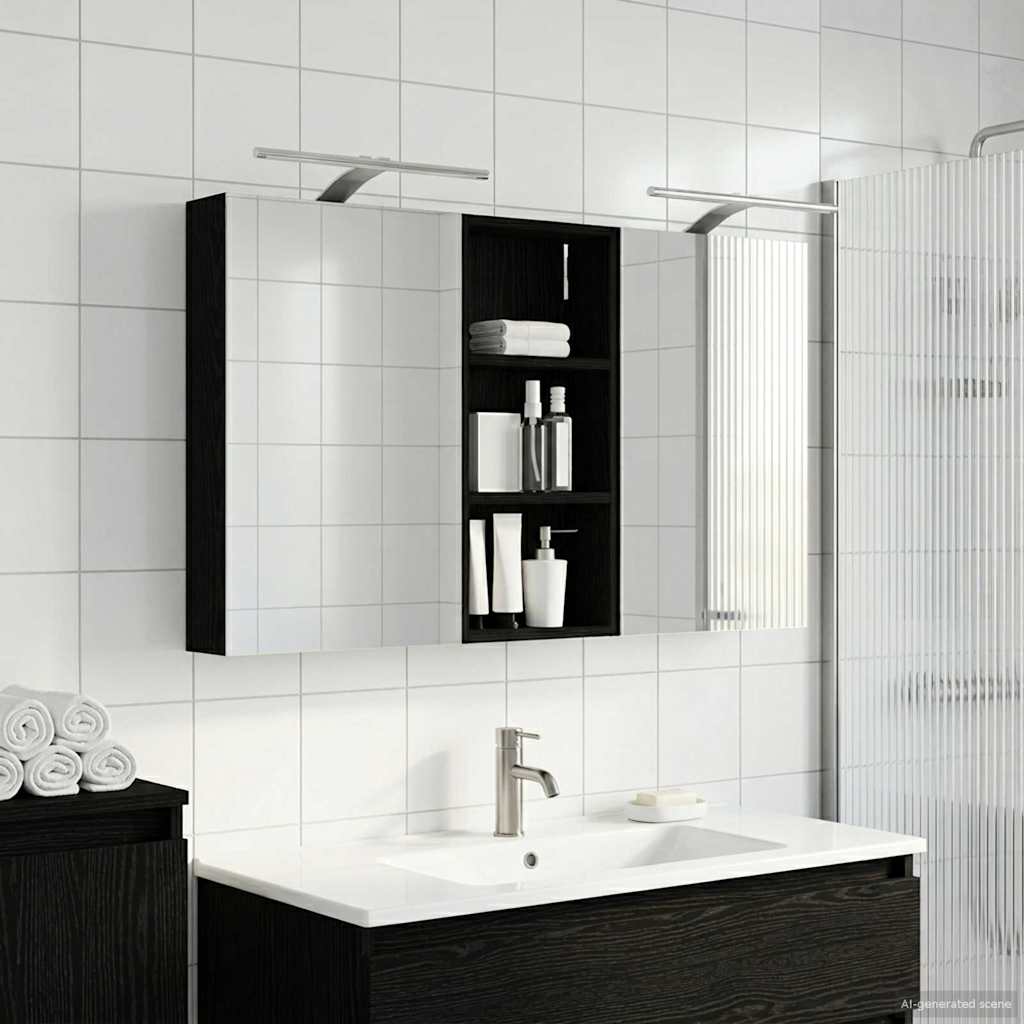 Bathroom Cabinet Set 3 pcs 110 x 10.5 x 60.5 cm Engineered wood