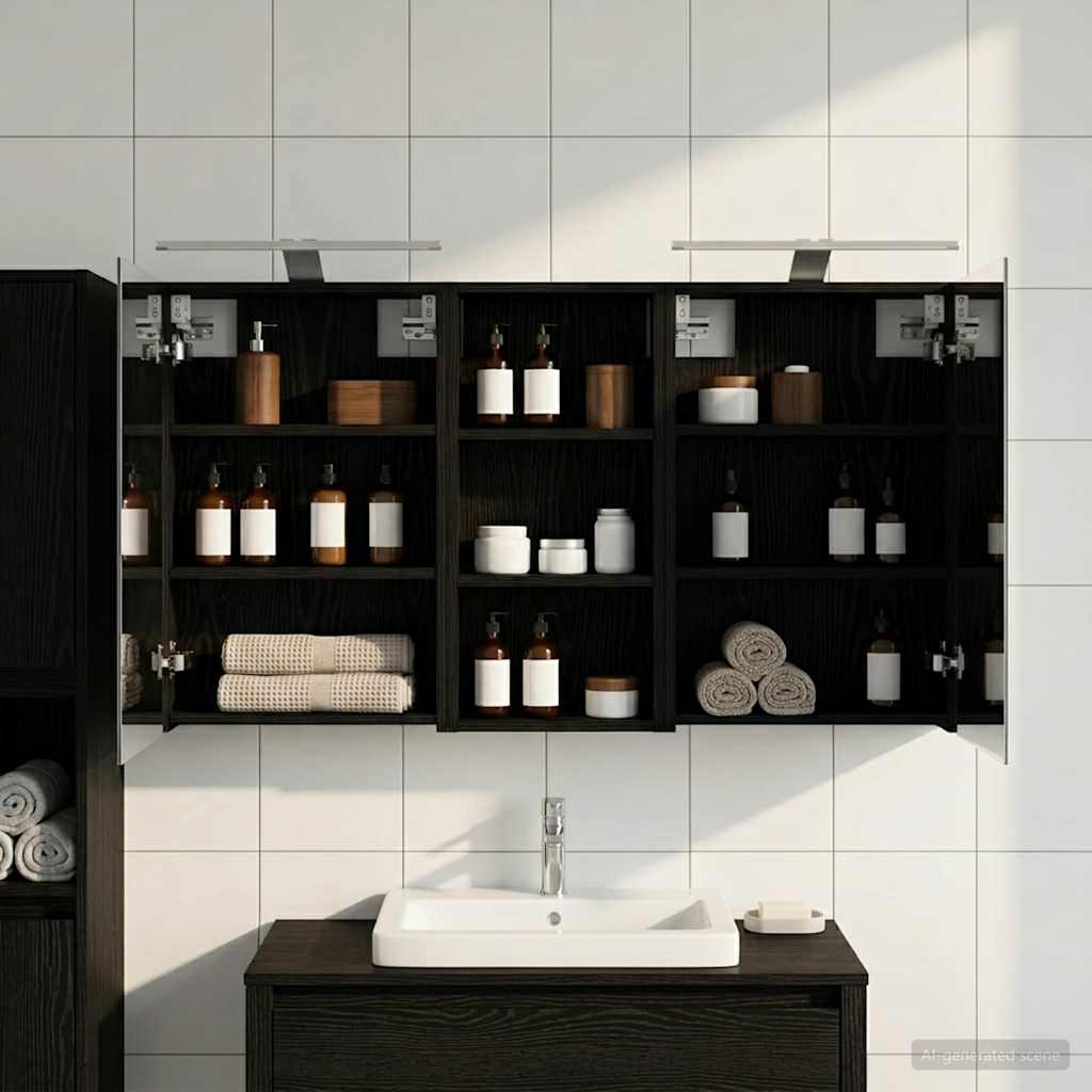 Bathroom Cabinet Set 3 pcs 110 x 10.5 x 60.5 cm Engineered wood