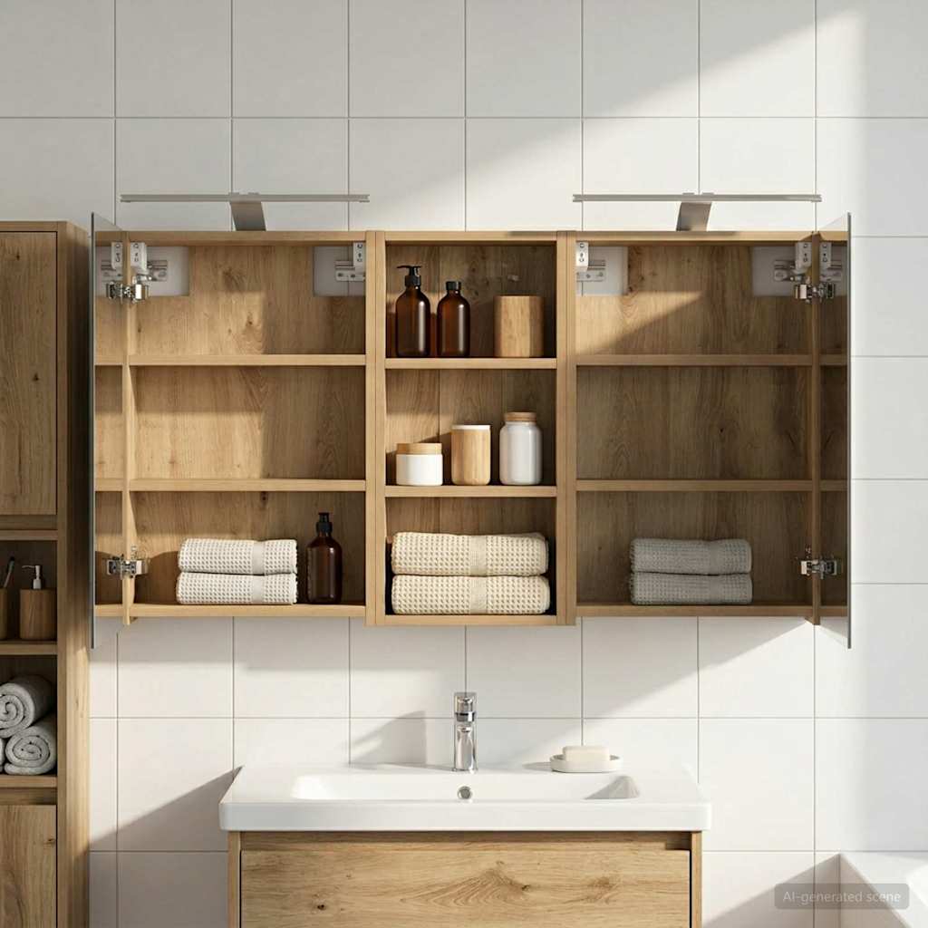 Bathroom Cabinet Set 3 pcs 110 x 10.5 x 60.5 cm Engineered wood