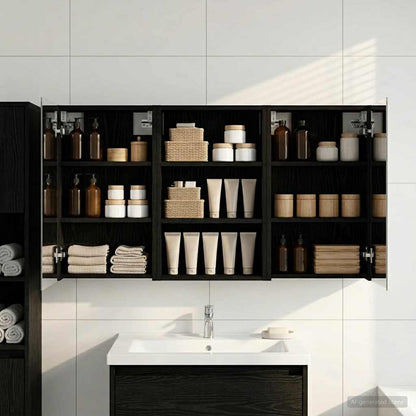 Bathroom Cabinet Set 3 pcs 120 x 10.5 x 60.5 cm Engineered wood