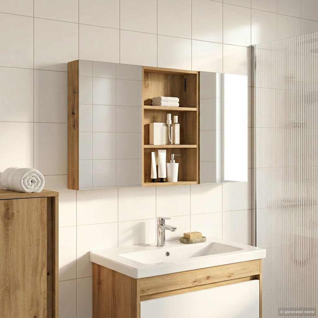 Bathroom Cabinet Set 3 pcs 120 x 10.5 x 60.5 cm Engineered wood