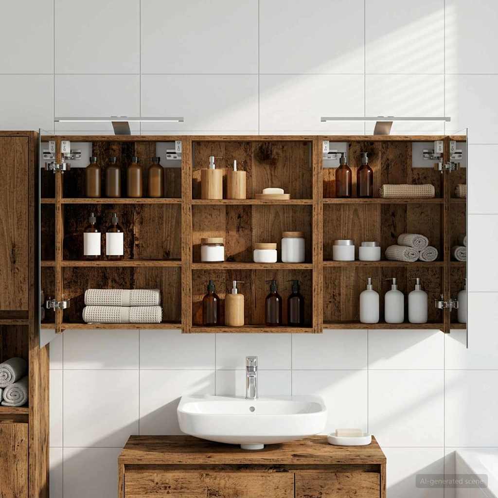 Bathroom Cabinet Set 3 pcs 120 x 10.5 x 60.5 cm Engineered wood