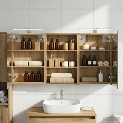 Bathroom Cabinet Set 3 pcs 120 x 10.5 x 60.5 cm Engineered wood