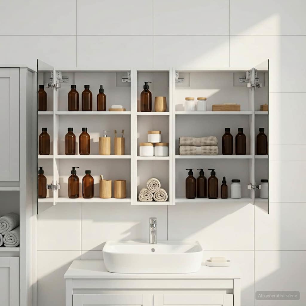 Bathroom Cabinet Set 3 pcs 120 x 14.5 x 70 cm Engineered wood