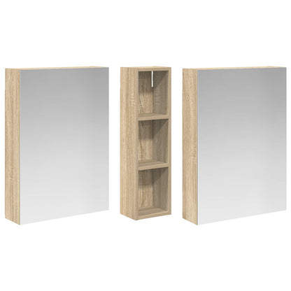 Bathroom Cabinet Set 3 pcs 120 x 14.5 x 70 cm Engineered wood