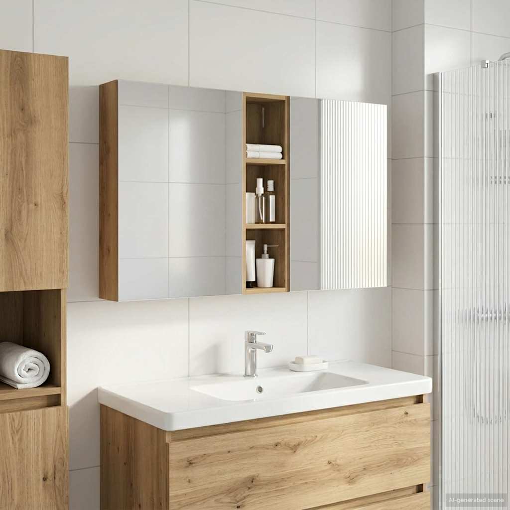 Bathroom Cabinet Set 3 pcs 120 x 14.5 x 70 cm Engineered wood