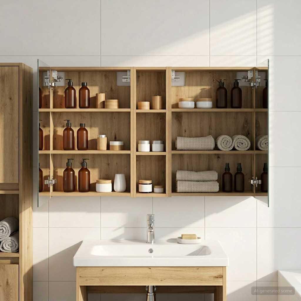 Bathroom Cabinet Set 3 pcs 120 x 14.5 x 70 cm Engineered wood