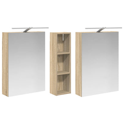 Bathroom Cabinet Set 3 pcs 120 x 14.5 x 70 cm Engineered wood