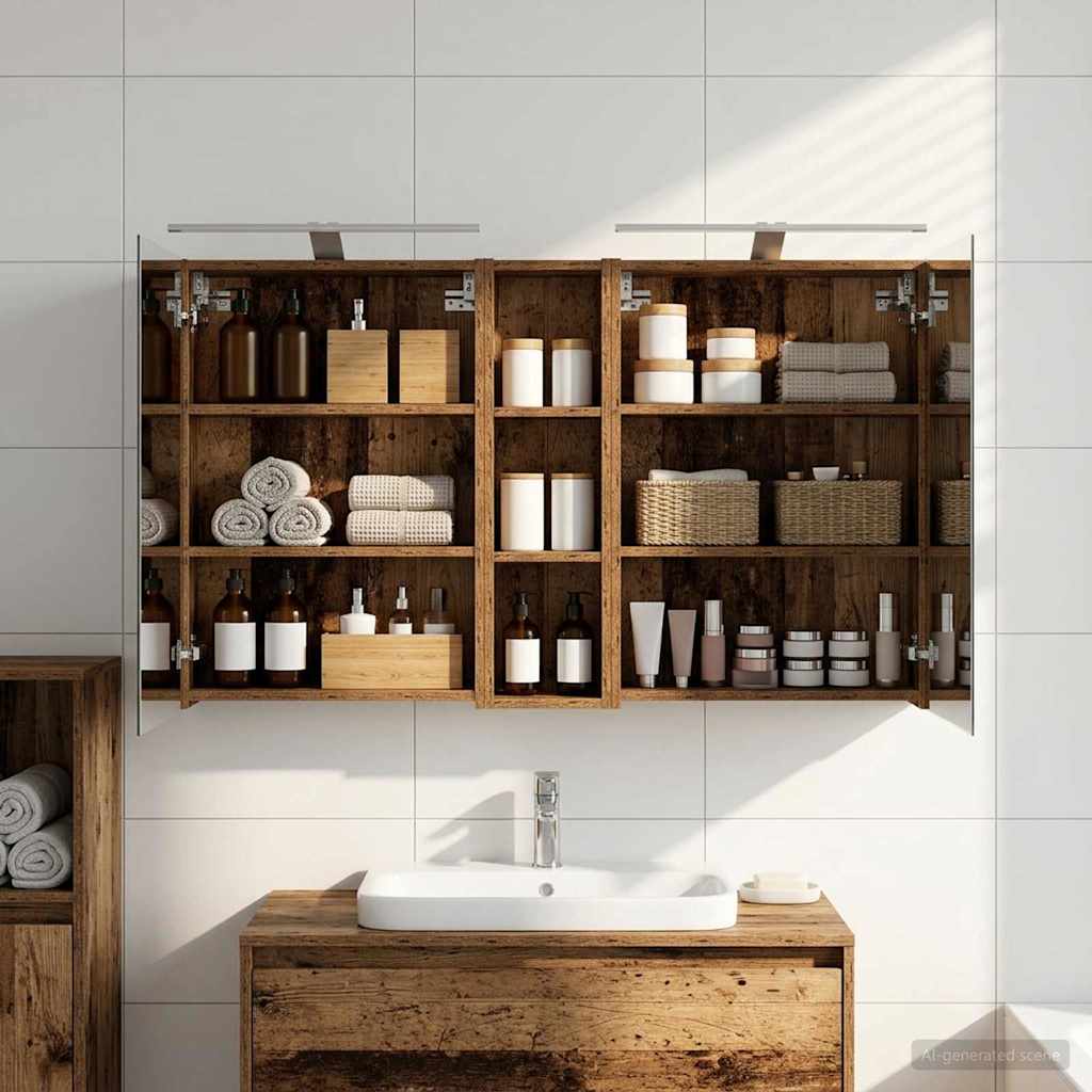 Bathroom Cabinet Set 3 pcs 120 x 14.5 x 70 cm Engineered wood