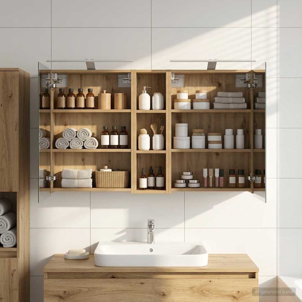 Bathroom Cabinet Set 3 pcs 120 x 14.5 x 70 cm Engineered wood