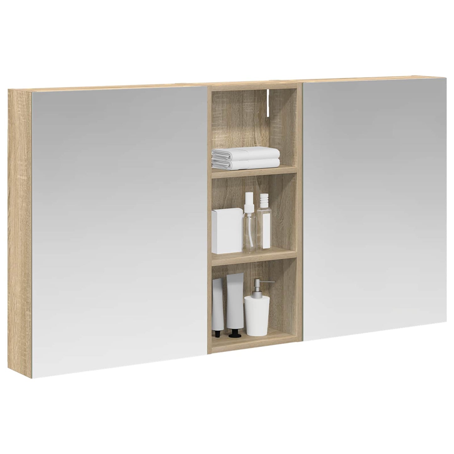 Bathroom Cabinet Set 3 pcs 130 x 14.5 x 70 cm Engineered wood
