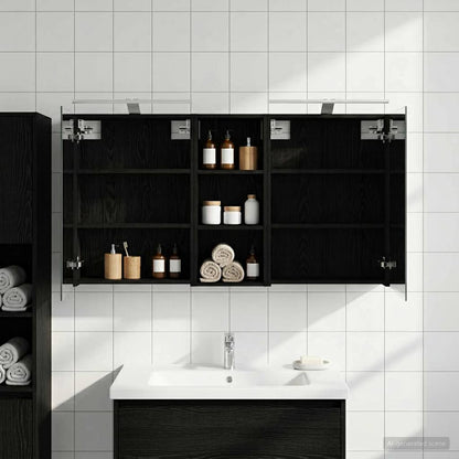 Bathroom Cabinet Set 3 pcs 130 x 14.5 x 70 cm Engineered wood
