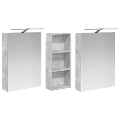 Bathroom Cabinet Set 3 pcs 130 x 14.5 x 70 cm Engineered wood