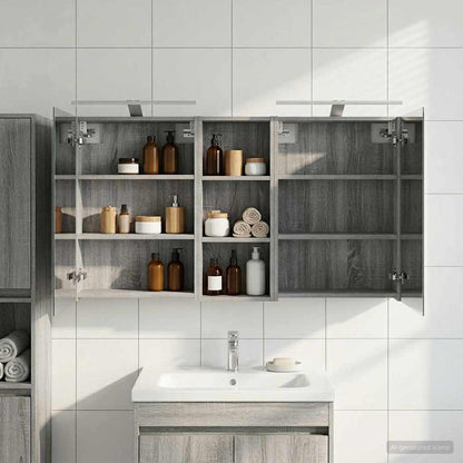 Bathroom Cabinet Set 3 pcs 130 x 14.5 x 70 cm Engineered wood