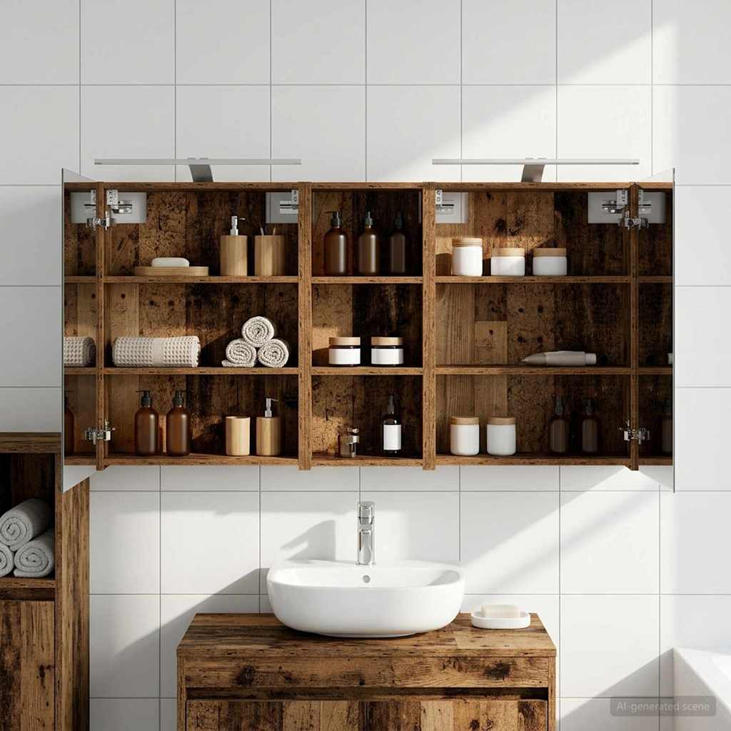 Bathroom Cabinet Set 3 pcs 130 x 14.5 x 70 cm Engineered wood