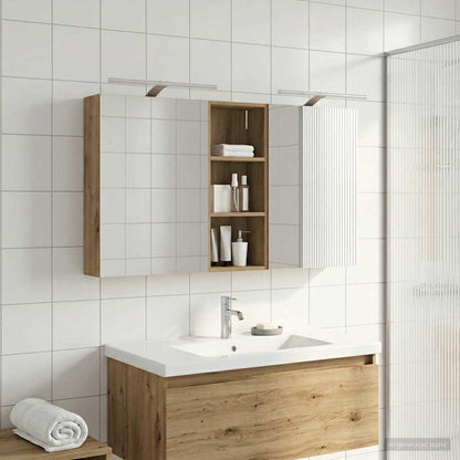 Bathroom Cabinet Set 3 pcs 130 x 14.5 x 70 cm Engineered wood