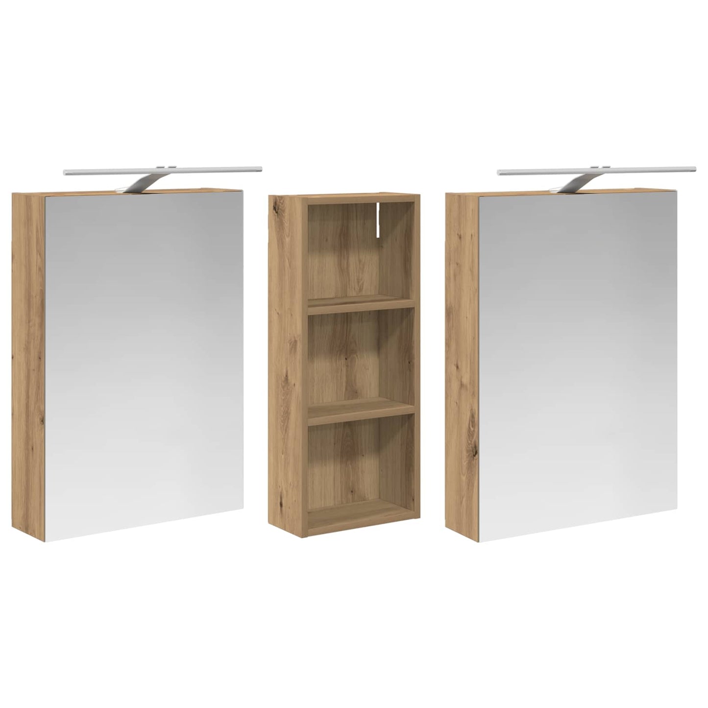 Bathroom Cabinet Set 3 pcs 130 x 14.5 x 70 cm Engineered wood