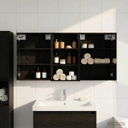 Bathroom Cabinet Set 3 pcs 140 x 14.5 x 70 cm Engineered wood