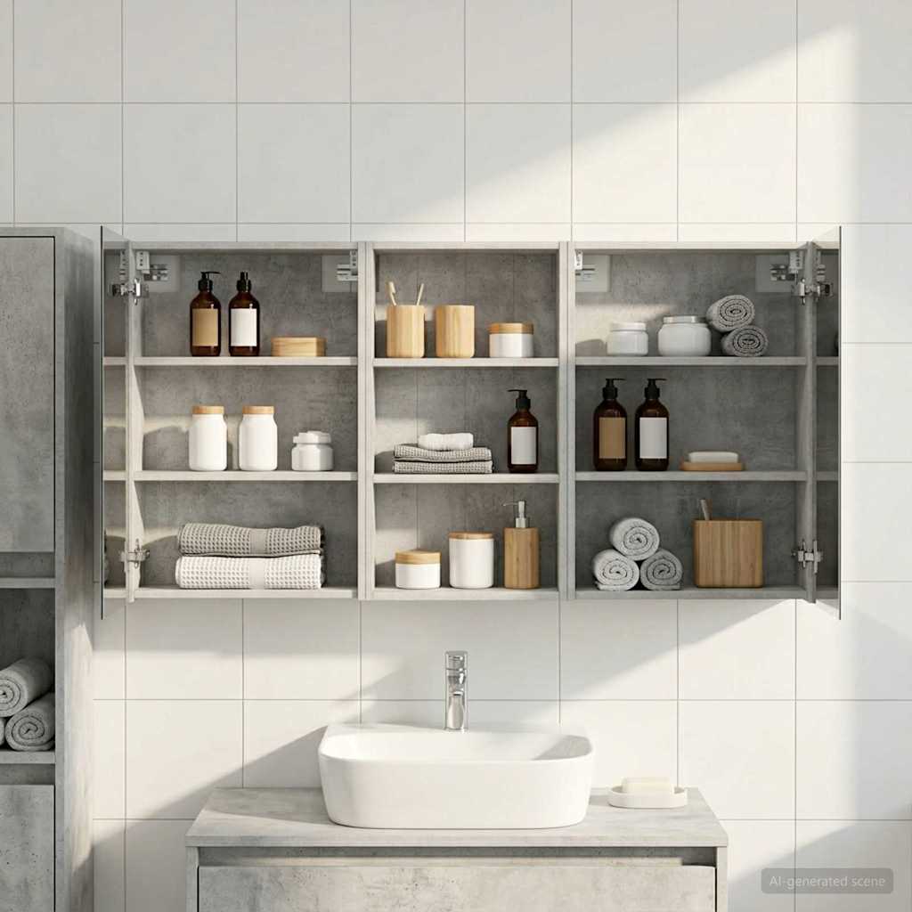 Bathroom Cabinet Set 3 pcs 140 x 14.5 x 70 cm Engineered wood