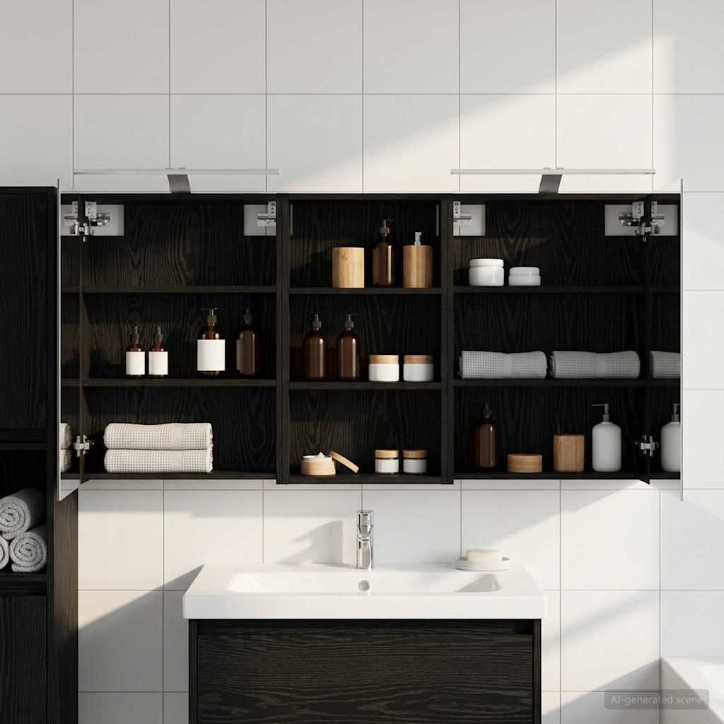 Bathroom Cabinet Set 3 pcs 140 x 14.5 x 70 cm Engineered wood