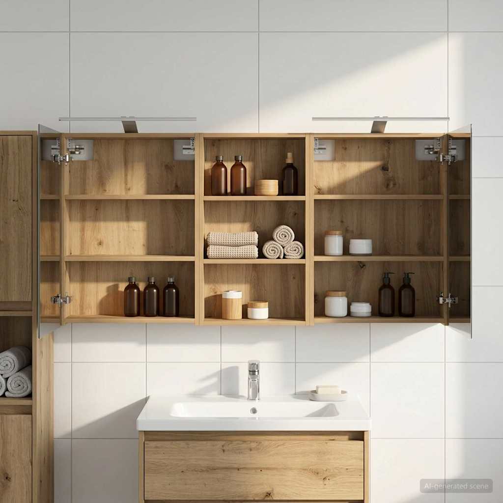 Bathroom Cabinet Set 3 pcs 140 x 14.5 x 70 cm Engineered wood