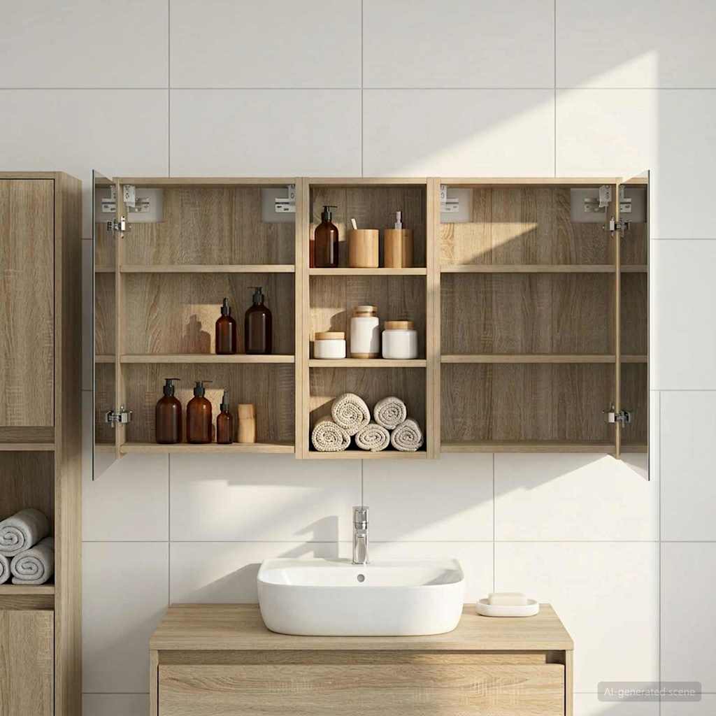 Bathroom Cabinet Set 3 pcs 116 x 16 x 62.5 cm Engineered wood