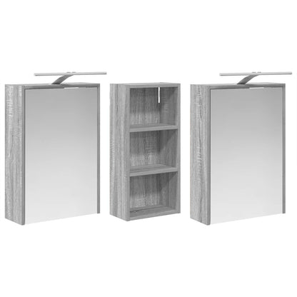 Bathroom Cabinet Set 3 pcs 116 x 16 x 62.5 cm Engineered wood