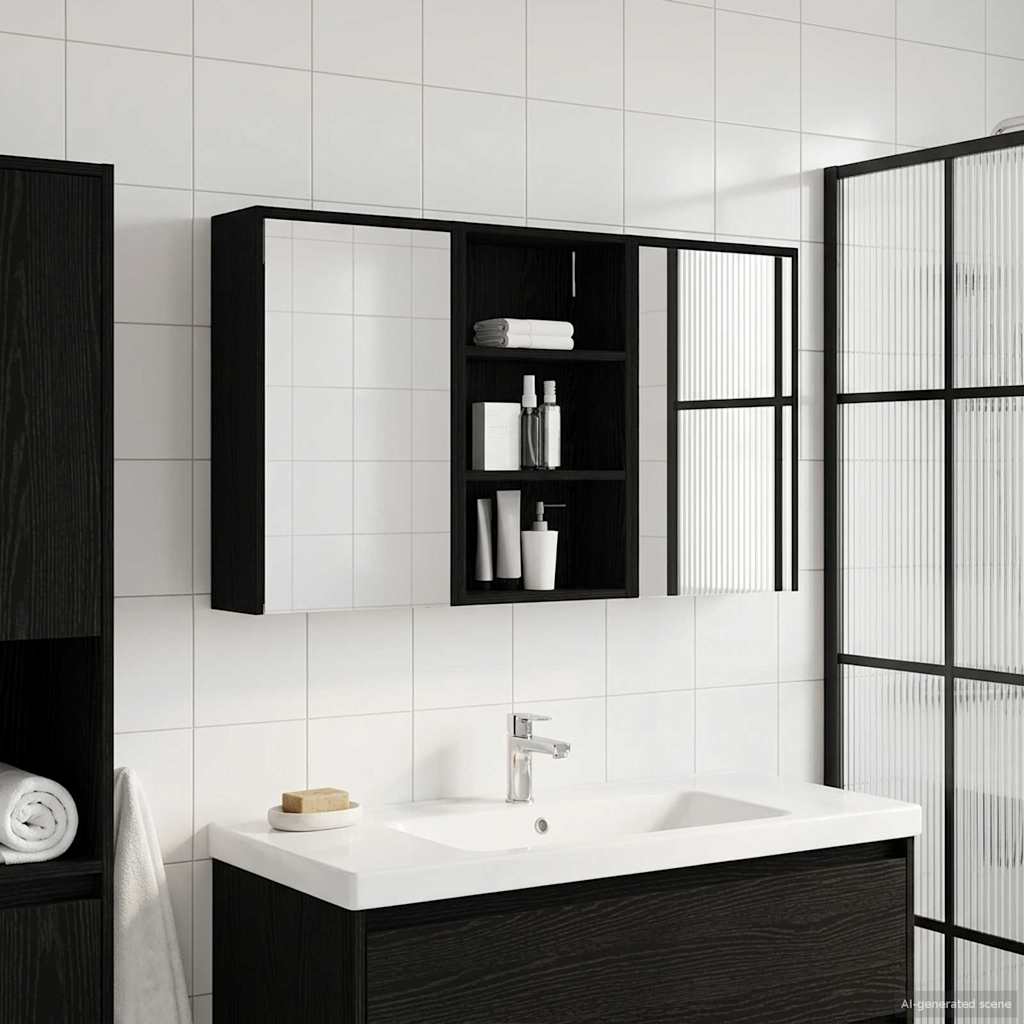 Bathroom Cabinet Set 3 pcs 126 x 16 x 62.5 cm Engineered wood