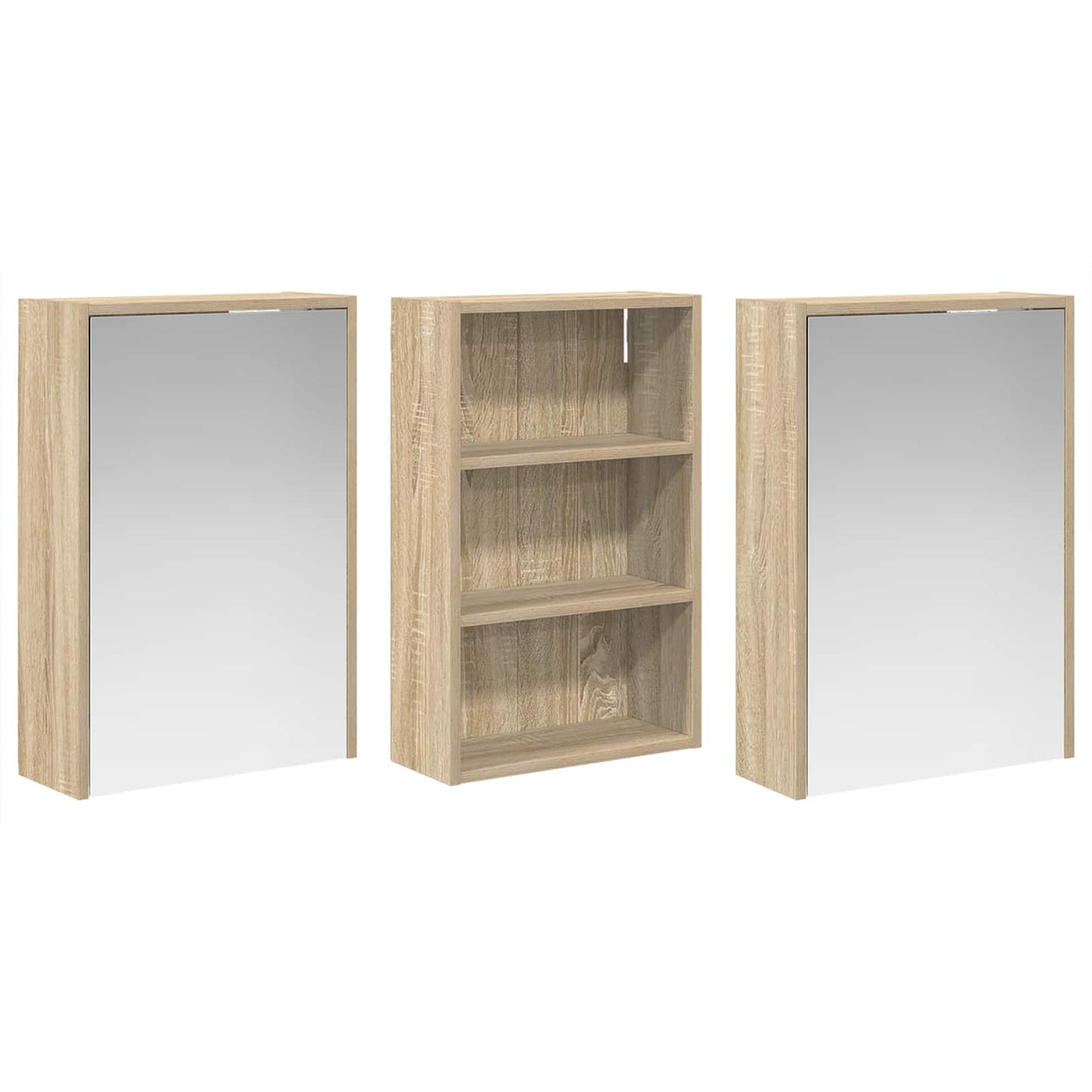 Bathroom Cabinet Set 3 pcs 126 x 16 x 62.5 cm Engineered wood