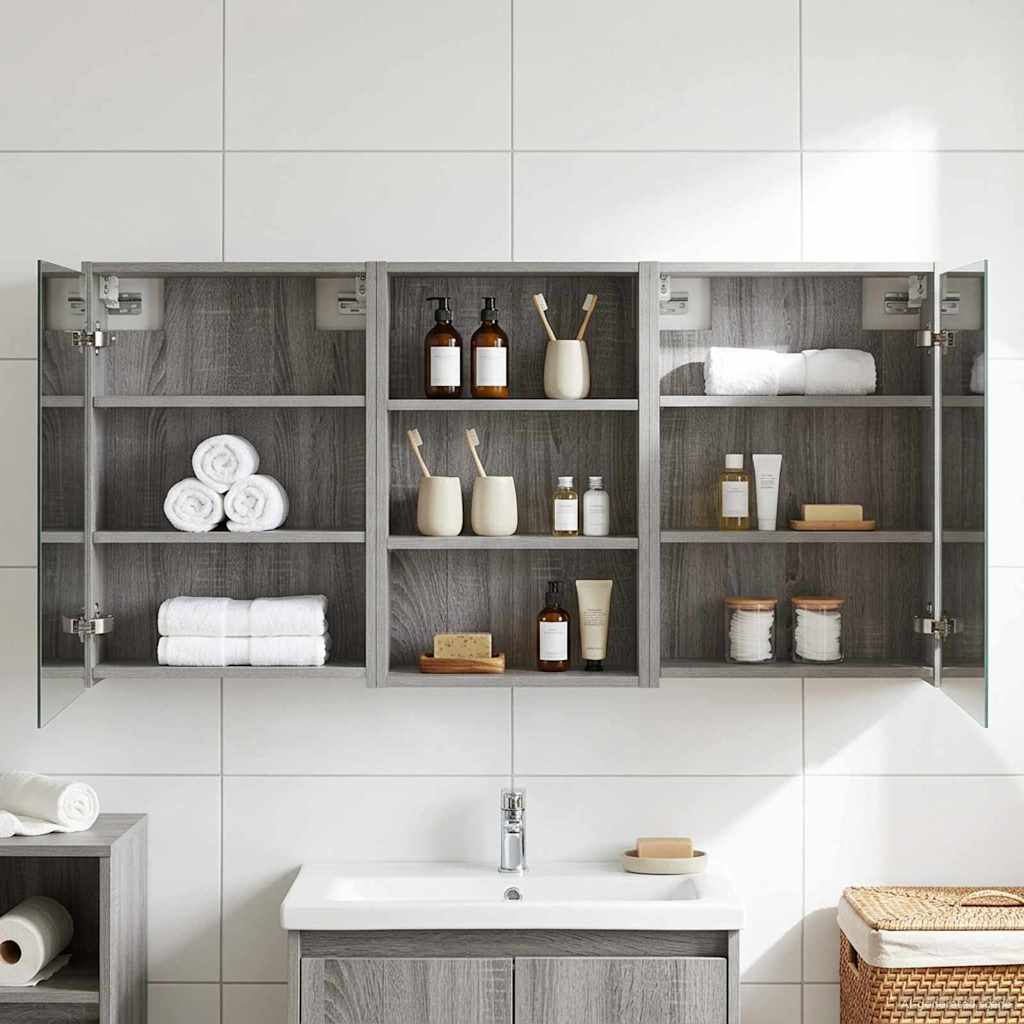 Bathroom Cabinet Set 3 pcs 126 x 16 x 62.5 cm Engineered wood