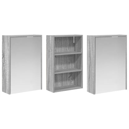 Bathroom Cabinet Set 3 pcs 126 x 16 x 62.5 cm Engineered wood