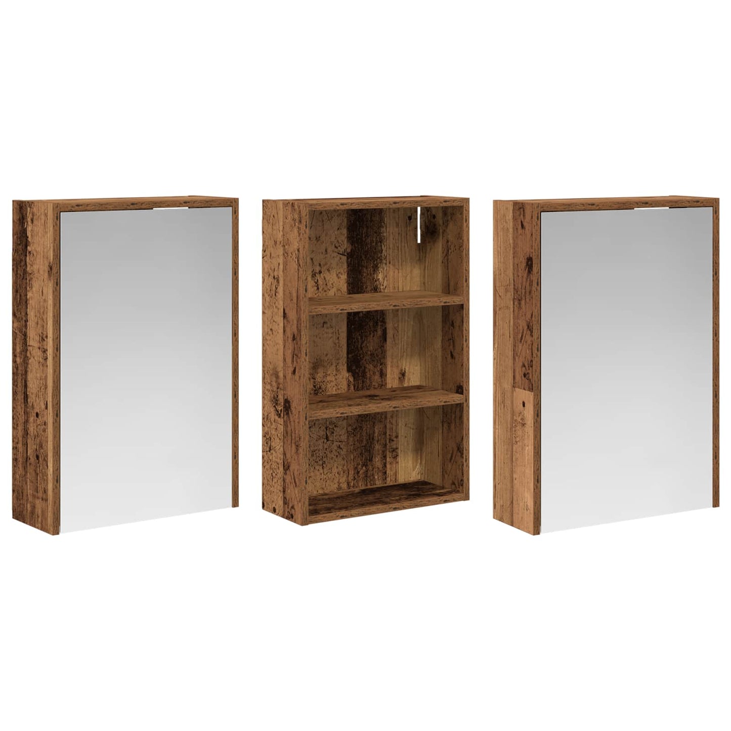 Bathroom Cabinet Set 3 pcs 126 x 16 x 62.5 cm Engineered wood