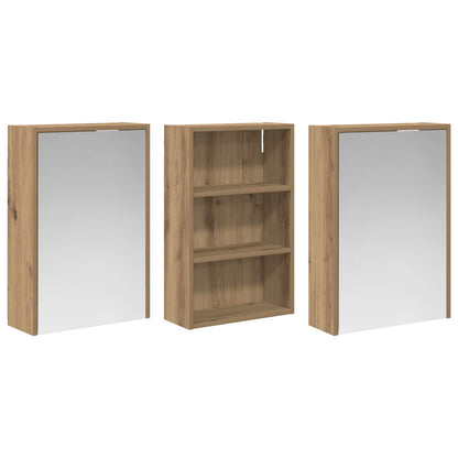 Bathroom Cabinet Set 3 pcs 126 x 16 x 62.5 cm Engineered wood