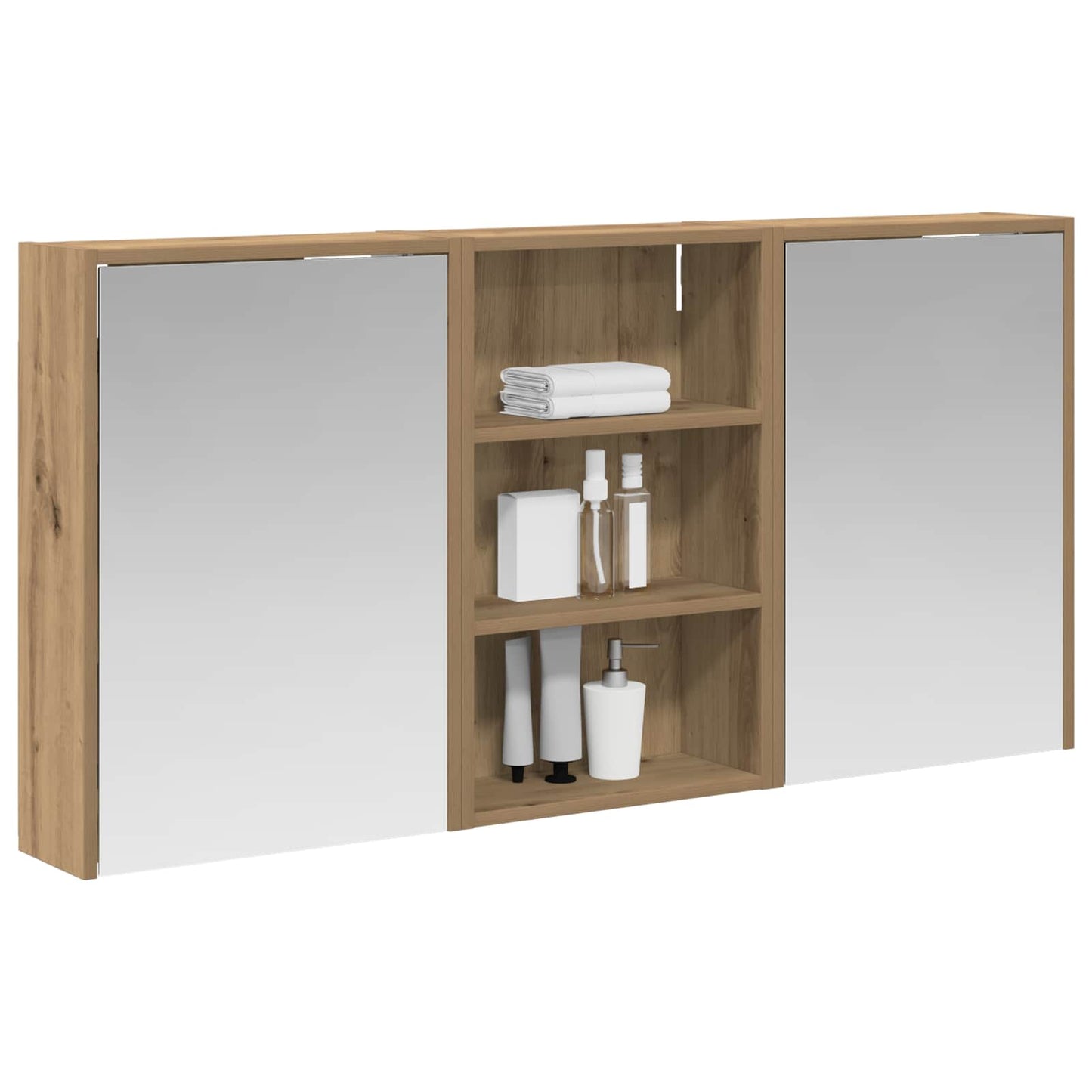 Bathroom Cabinet Set 3 pcs 126 x 16 x 62.5 cm Engineered wood