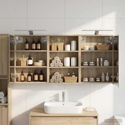 Bathroom Cabinet Set 3 pcs 126 x 16 x 62.5 cm Engineered wood