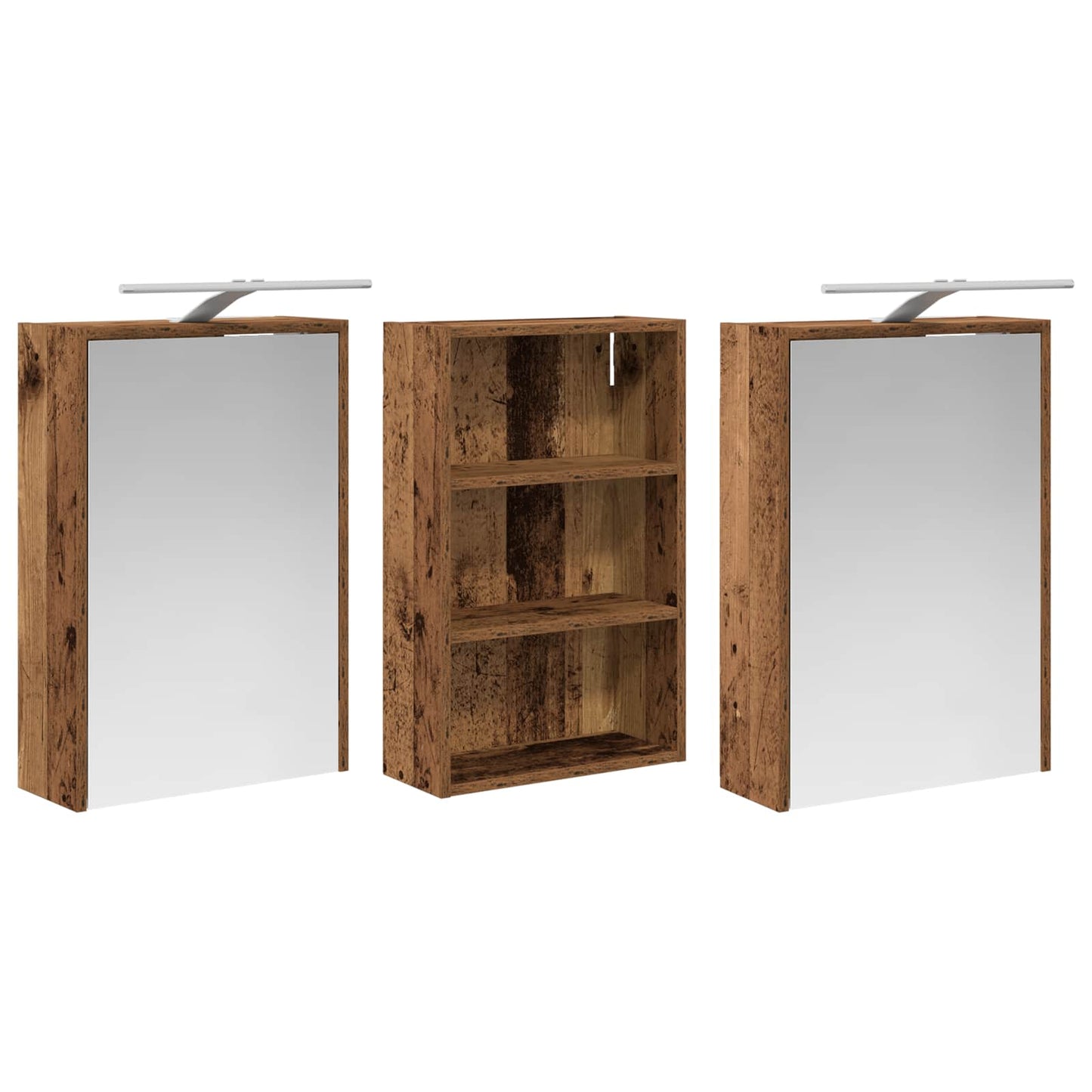 Bathroom Cabinet Set 3 pcs 126 x 16 x 62.5 cm Engineered wood