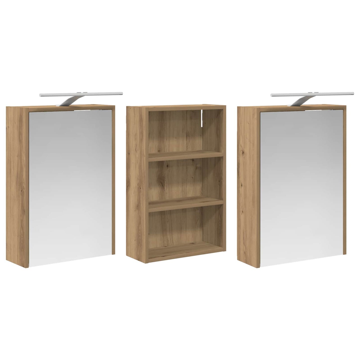 Bathroom Cabinet Set 3 pcs 126 x 16 x 62.5 cm Engineered wood
