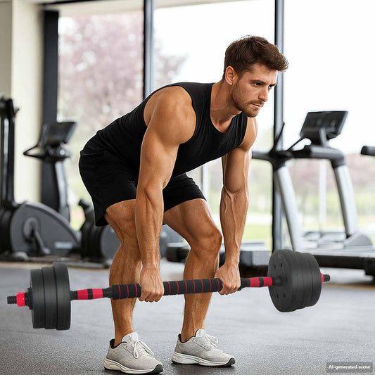 2-in-1 Dumbbell Set 30kg Black and Red
