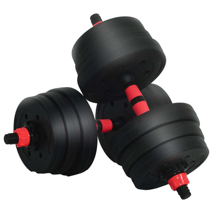 2-in-1 Dumbbell Set 30kg Black and Red