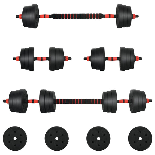 2-in-1 Dumbbell Set 30kg Black and Red