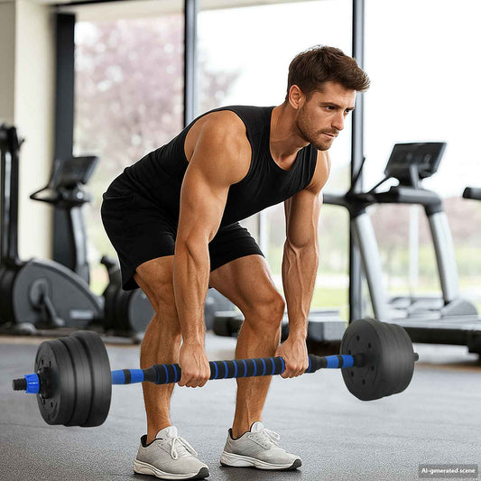 2-in-1 Dumbbell Set 30kg Black and Blue