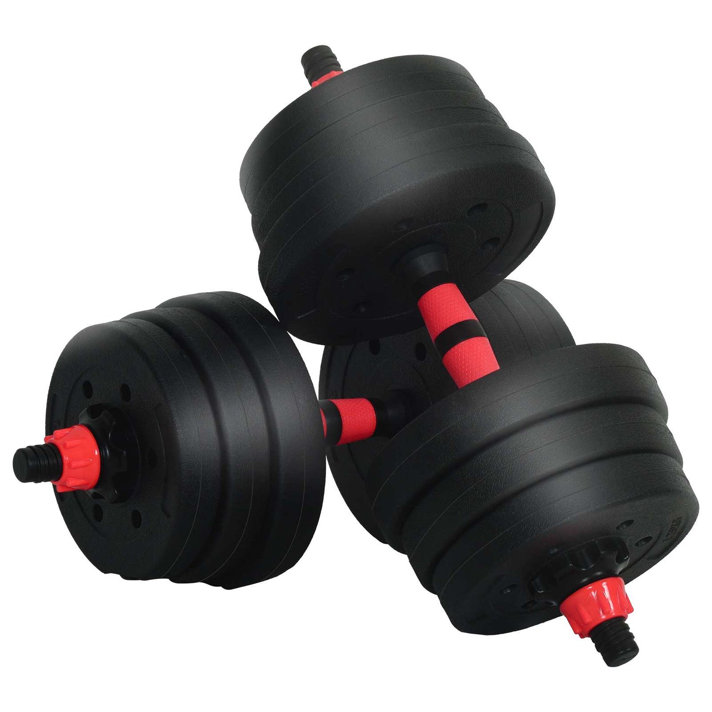 4-in-1 Dumbbell Set 30kg Black and Red