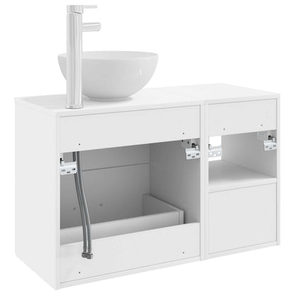 Bathroom Furniture Set 2 pcs White Engineered Wood