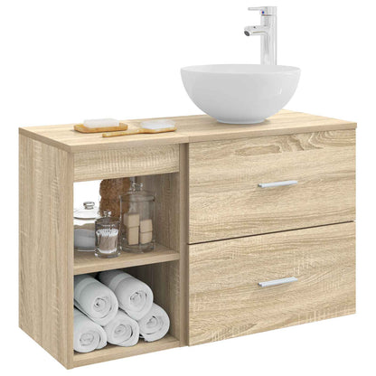 Bathroom Furniture Set 2 pcs Sonoma Oak Engineered Wood